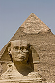 The Sphinx and the Pyramid of Khafre in Giza, UNESCO World Heritage Site, near Cairo, Egypt, North Africa, Africa