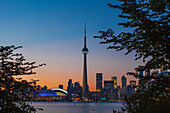 View of CN Tower and city skyline, Toronto, Ontario, Canada, North America