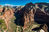 View over the Zion National Park from Angel's Landing, Zion National Park, Utah, United States of America, North America