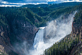 The Upper Falls in the Grand Canyon of Yellowstone in the Yellowstone National Park, UNESCO World Heritage Site, Wyoming, United States of America, North America
