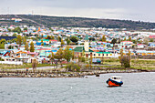 The harbour town of Puerto Natales, Patagonia, Chile, South America