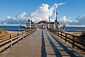 Historic Pier in Ahlbeck on the Island of Usedom, Baltic Coast, Mecklenburg-Vorpommern, Germany, Europe