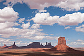 Monument Valley Navajo Tribal Park, view from Artist Point, Merrick Butte (foreground), Utah, United States of America, North America