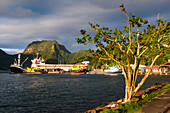 Sunset in the Pago Pago harbour, Tutuila Island, American Samoa, South Pacific, Pacific