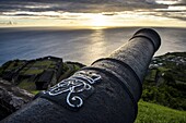 Sunset over  Brimstone Hill Fortress, UNESCO World Heritage Site, St. Kitts, St. Kitts and Nevis, Leeward Islands, West Indies, Caribbean, Central America