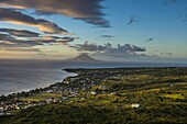 View to St. Eustatius from Brimstone Hill Fortress, St. Kitts, St. Kitts and Nevis, Leeward Islands, West Indies, Caribbean, Central America