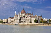 Parliament on the banks of the River Danube, Budapest, Hungary, Europe