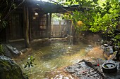 Hot pool in the Kurokawa onsen, public spa, Kyushu, Japan, Asia