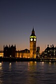 Big Ben and the Houses of Parliament at night, UNESCO World Heritage Site, Westminster, London, England, United Kingdom, Europe