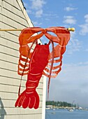 Lobster sign on the Maine coast, New England, United States of America, North America