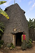 Traditional beehive house of the Dorze people made entirely from organic materials, Chencha mountains, Ethiopia, Africa