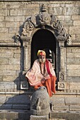 Sadhu (Holy man), Shivaratri festival, Pashupatinath Temple, Kathmandu, Nepal, Asia
