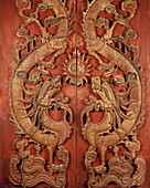 Chinese-style door found in a mansion in Songkhla, Thailand, Southeast Asia, Asia