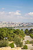 View of Baku and the Caspian Sea, Baku, Azerbaijan, Central Asia, Asia