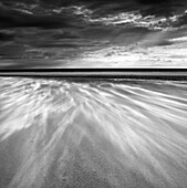 Sand blowing across the beach, Alnmouth, Alnwick, Northumberland, England, United Kingdom, Europe