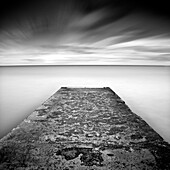 Concrete jetty on Blyth Beach, Northumberland, England, United Kingdom, Europe