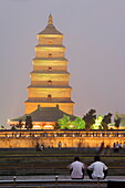 Big Goose Pagoda Park, Tang Dynasty built in 652 by Emperor Gaozong, Xian City, Shaanxi Province, China, Asia