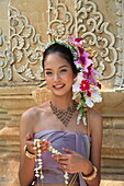 Thai girl in costume at a festival in Chiang Mai, Thailand, Southeast Asia, Asia