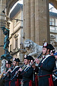 Carabinieri's Band at Loggia dei Lanzi, Florence (Firenze), Tuscany, Italy, Europe