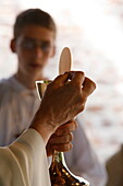 Eucharist celebration, Les Sauvages, Rhone, France, Europe