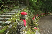 Narabijizo Bakejizo, jizo stone statues, Kanmangafuchi, Nikko, Tochigi prefecture, Japan, Asia
