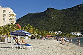 Great Bay Beach, Philipsburg, St. Maarten, Leeward Islands, Netherlands Antilles, West Indies, Caribbean, Central America
