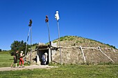 On-A-Slant Indian Village, Fort Lincoln State Park, Mandan, North Dakota, United States of America, North America