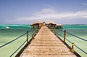 A pier leading to the Bravo Club on Kiwengwa Beach, Zanzibar, Tanzania, East Africa, Africa
