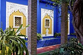 The Majorelle Garden, created by the French cabinetmaker Louis Majorelle, and restored by the couturier Yves Saint-Laurent, Marrakesh, Morocco, North Africa, Africa
