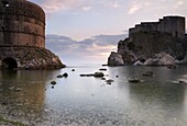 The bay in Dubrovnik at dusk, Dalmatian Coast, Croatia, Europe