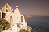 Church near the beach of Platys Gyalis, Mykonos, Cyclades, Greek Islands, Greece, Europe