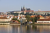 St. Vitus's Cathedral, Royal Palace, castle, and River Vltava, UNESCO World Heritage Site, Prague, Czech Republic, Europe