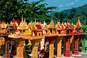 Colorful altars, Phnom Penh, Phnom Penh, Cambodia, Asia