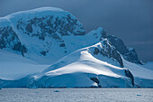 Snow-covered mountains, Gerlache Strait, Graham Land, Antarctica
