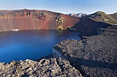 Ljotipollur crater lake in the Landmannalaugar area, Fjallabak region, Iceland, Polar Regions
