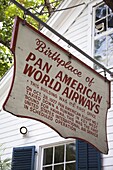 Sign for Pan American Airways in Key West, Florida, United States of America, North America