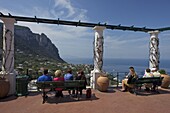 Views from La Piazzetta, Capri town, Isle of Capri, Bay of Naples, Campania, Italy, Europe