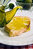 Bread and olive oil, Tuscany, Italy, Europe