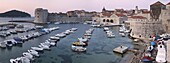 Old Town harbour at dawn, Dubrovnik, Croatia, Europe