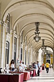 Colonnade in Praca do Comercio, Baixa District, Lisbon, Portugal, Europe