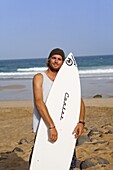 Surfer, Esquinzo beach, Cotillo, Fuerteventura. Canary Islands, Spain, Atlantic, Europe