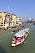Vaporetto water bus, Grand Canal, Venice, UNESCO World Heritage Site, Veneto, Italy, Europe