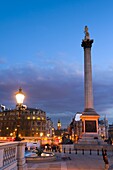 Nelsons Column and Trafalgar Square, London, England, United Kingdom, Europe