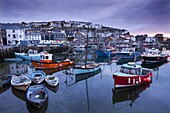 Sunrise over the picturesque harbour at Mevagissey, Cornwall, England, United Kingdom, Europe