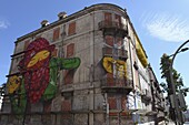 Gemeo's facade at the Avenida Fontes Pereira de Melo 24, part of the Crono urban art project, Lisbon, Portugal, Europe