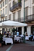 Restaurant, Piazza Vecchia, Bergamo, Lombardy, Italy, Europe