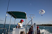 Paragliding, Bavaro Beach, Punta Cana, Dominican Republic, West Indies, Caribbean, Central America