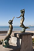 Triton and Nereida sculpture on the Malecon, Puerto Vallarta, Jalisco, Mexico, North America