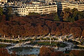Aerial view of the Luxembourg garden, Paris, France, Europe