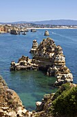 Cliffs near Praia Dona Ana, Lagos, Algarve, Portugal, Europe